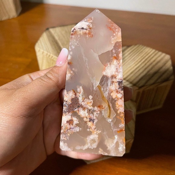 Carnelian Flower Agate Tower - Picture 6 of 12